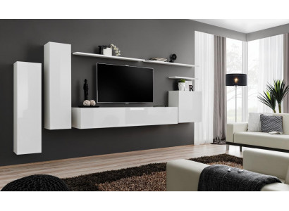 Woonkamer woonkamerset 7-delig dressoir wandplank wit tv-standaard wandkast.