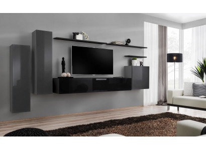 Luxe woonkamer Moderne designmeubelen Grijze wandmeubel TV-standaard Wandplank