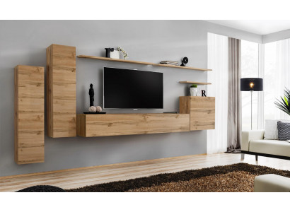 Bruine muur unit woonkamer meubels Modern wandplanken designer stijl Nieuwe tv-standaard
