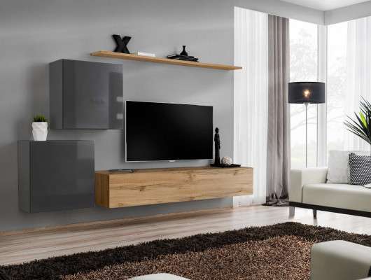 Woonkamer meubelset woonwand tv-standaard dressoir plank hout luxe wandkast