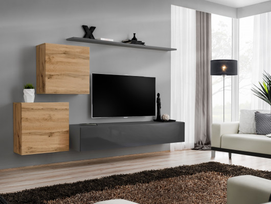 Woonkamermeubelen Ontwerper Modern Woonkamerinrichting Wandplank Grijs