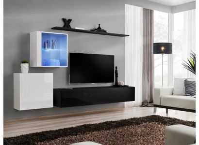 Wandmeubel 260cm RTV dressoir tv standaard Luxe woonkamer meubels Hout Zwart