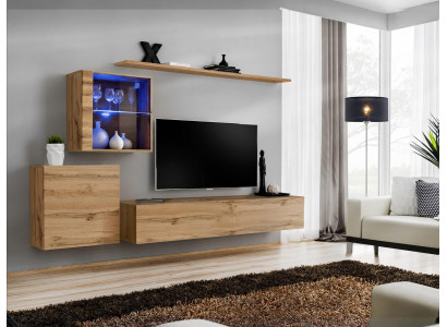 Woonkamer modern TV-meubilair ontwerp muurrekken compleet.