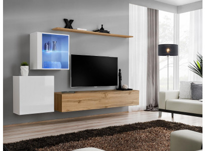 Wandmeubel 260 cm Luxe Wandkast Woonkamer meubels Planken Inrichting Modern