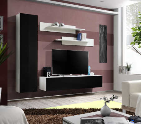 Luxe woonwand, ontwerper tv-standaard, dressoir, woonkamer inrichting, 4-delige set.