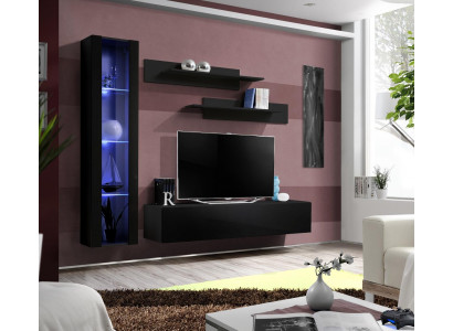 Woonkamer meubels Zwart Compleet Set Woonkamer Designer Hangende Vitrine Meubels  Woonkamer meubels Zwarte Complete Set Woonkamer Designer Hangende Vitrine Meubels