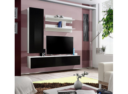 Moderne woonkamer luxe inrichting tv-standaard wandkast.