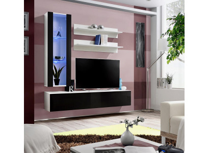 Ontwerp hangende vitrinekasten kasten wandmeubel set 4-dlg woonkamer tv-standaard meubels