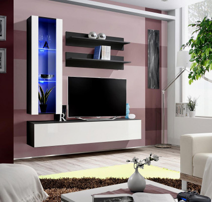Woonkamer wandmeubel muurplank tv-kast hangende vitrinekast houten meubels nieuw