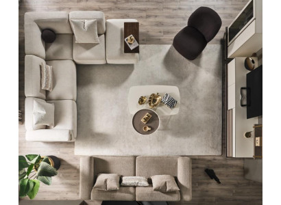 Beige hoekbank Luxe L-vorm bank Designer fauteuil Luxe meubels met bekleding