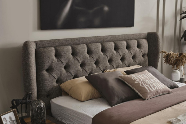 Slaapkamer set - gestoffeerd bed, 2 nachtkastjes, kledingkast 4-delige set
