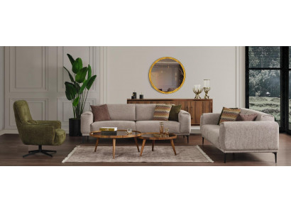 Woonkamerbankstel Designer Set 3+2+1 Zits Luxe Beklede Meubels