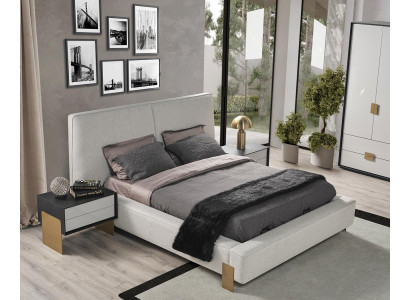Luxe slaapkamer set ontwerper tweepersoonsbed 2x nachtkastjes stijlvol