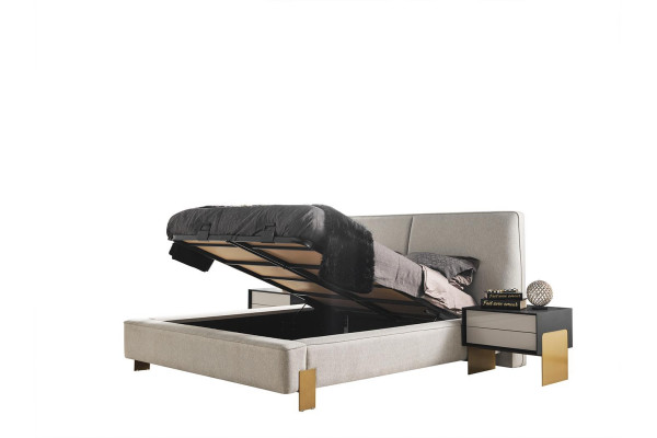 Luxe slaapkamer set ontwerper tweepersoonsbed 2x nachtkastjes stijlvol