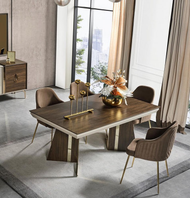 Perfecte eetkamerset met eettafel, 6 stoelen Complet set Luxe 7-delig.