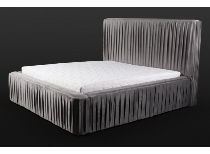 Grijze tweepersoonsslaapkamer met elegant houten meubelontwerp en klassiek stoffen meubilair nieuw.