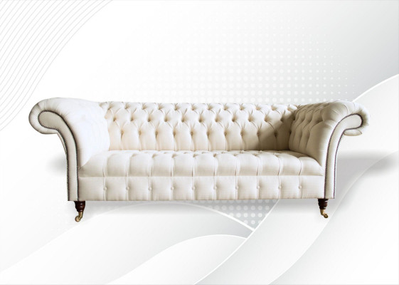Chesterfield Room Creme Textile New Creative Modern Design Furniture Luxury Sofa