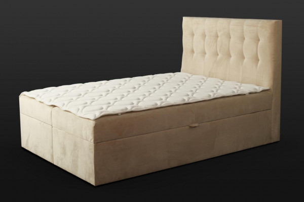Chesterfield bed beige Slaapkamer Houten meubels Ontwerp elegant Gestoffeerd Stof