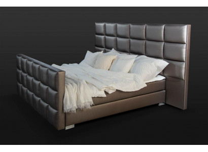 Grijs tweepersoonsbed Moderne slaapkamerbedden Elegante leren bedden Nieuw