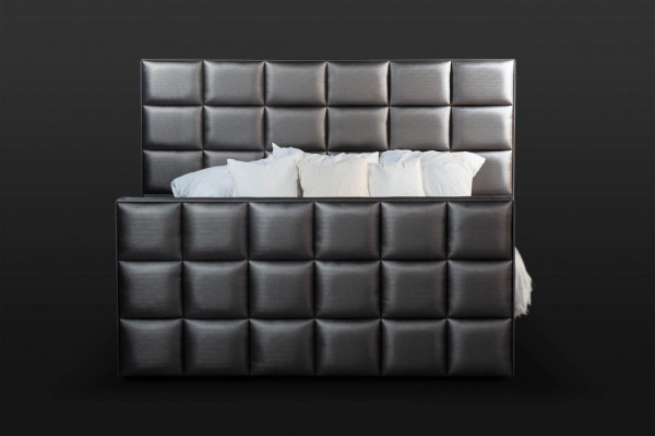 Grijs tweepersoonsbed Moderne slaapkamerbedden Elegante leren bedden Nieuw