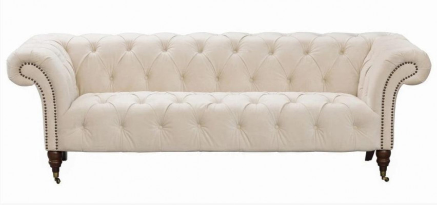Beige Chesterfield Driezits Modern Design Bank Stoffen Bank Designermeubels