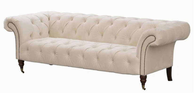 Beige Chesterfield Driezits Modern Design Bank Stoffen Bank Designermeubels