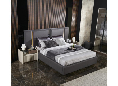 Modern set slaapkamerbed 2x nachtkastjes 3-delige luxe complete set design