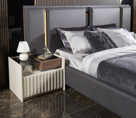 Modern set slaapkamerbed 2x nachtkastjes 3-delige luxe complete set design