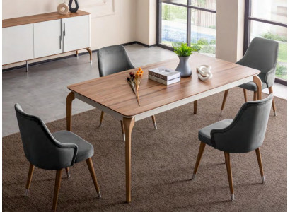 Luxe eettafel eetkamertafel eethoek tafel eetkamer modern hout bruin