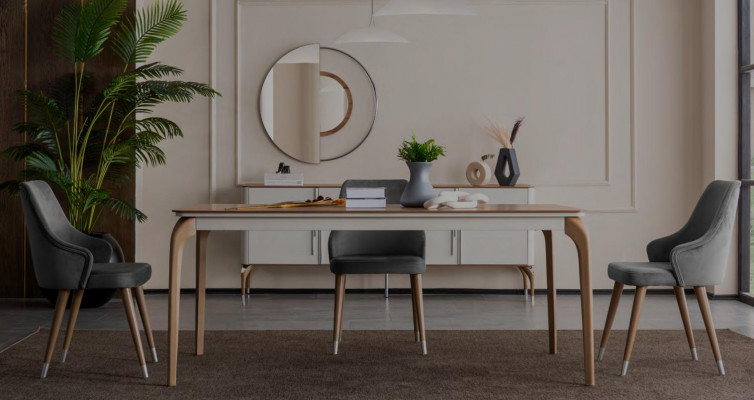 Luxe eettafel eetkamertafel eethoek tafel eetkamer modern hout bruin