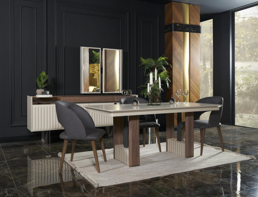 Moderne Beige Luxe Eettafel Keukentafel Rechthoekige Eettafel Tafel Nieuw