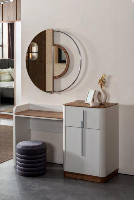 Modern wit design kaptafel met spiegel luxe slaapkamer meubels 2-delig Nieuw