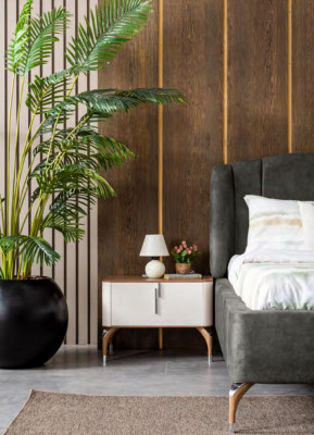 Slaapkamer luxe nachtkastje bijzettafel Ontwerp Modern nieuw Wit Hout