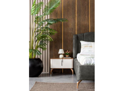 Slaapkamer luxe nachtkastje bijzettafel Ontwerp Modern nieuw Wit Hout