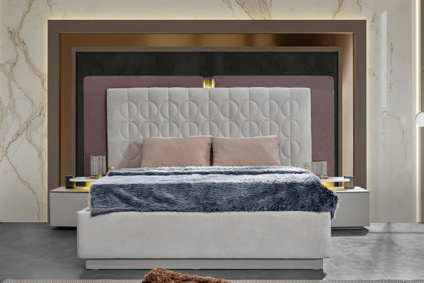 Complete slaapkamermeubels Tweepersoonsbed Bed Wit Luxe Set 7-delig Hout