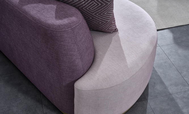 Stoffen bankstellen Bankstel Grote woonlandschap Roze Set 3-dlg Bank Modern