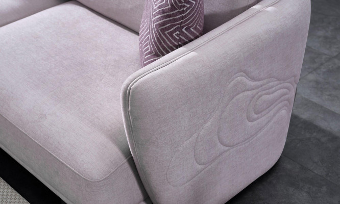 Stoffen bankstellen Bankstel Grote woonlandschap Roze Set 3-dlg Bank Modern