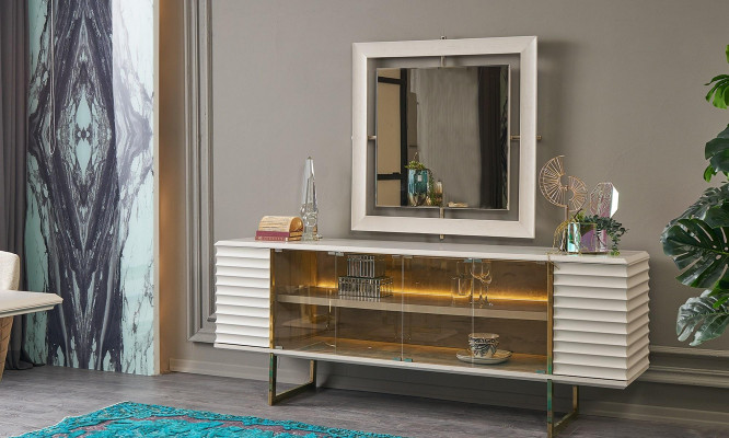 Eetkamer set Eethoek Eetkamer meubels Eettafel Eetkamer 9-delig Hout Beige
