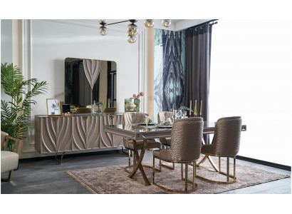 Eettafel Eetgroep Eethoek Eetkamer Hout Bruin Set 7-delig Stoelen Luxe