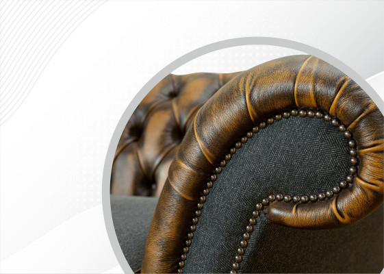Chesterfield Geel Leder Designer Modern Design Meubels Luxe Woonkamer 3-zits