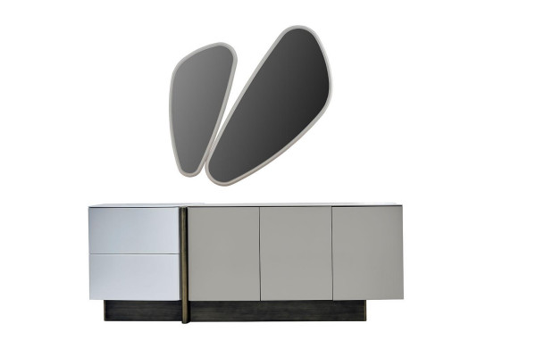 Garnituur dressoir met spiegelkast Moderne slaapkamer set Wit