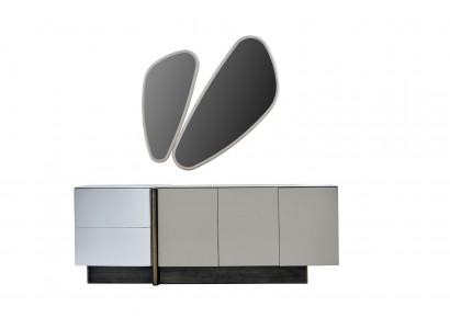 Garnituur dressoir met spiegelkast Moderne slaapkamer set Wit