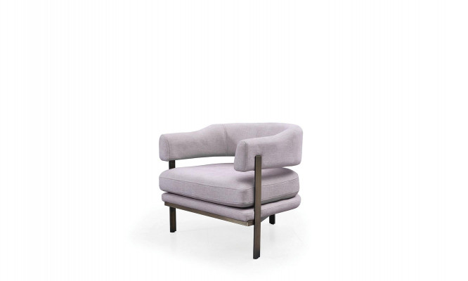 Fauteuil Eenpersoons Stof Woonkamer Modern Grijs Bekleding Zitter Zitplaats