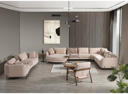 Set 5-delige bankstel U-vorm bankstel meubels fauteuil luxe inrichting