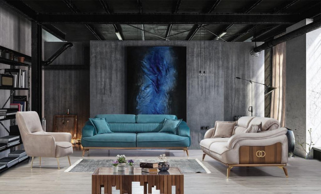Luxe 2x bankstel driepersoons woonkamerset fauteuil bekleding inrichting meubels nieuw