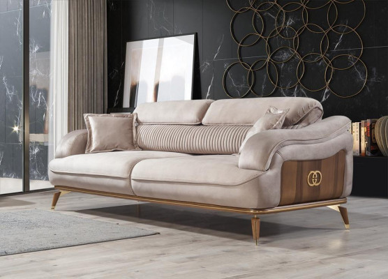 Luxe 2x bankstel driepersoons woonkamerset fauteuil bekleding inrichting meubels nieuw