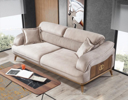 Luxe 2x bankstel driepersoons woonkamerset fauteuil bekleding inrichting meubels nieuw
