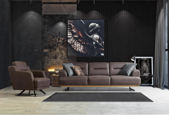 Luxe inrichting gestoffeerde zits fauteuil woonkamer meubels bank bankstel driezitter