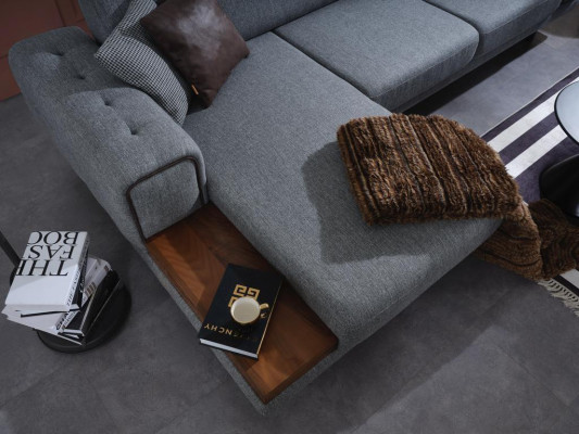 Modern Grijs Hoekbank L-vorm Woonkamer Bank Luxe Inrichting Nieuw Design