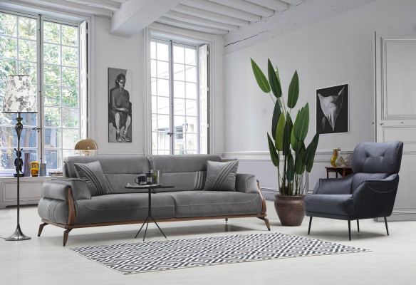 Luxe gestoffeerde bank driepersoons fauteuil woonkamer gestoffeerde meubels ontwerper